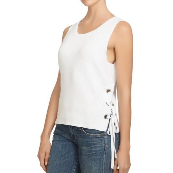 1. State Side Tie Sweater in White - Picture 1 of 9